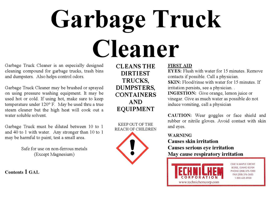 GARBAGE TRUCK CLEANER, Heavy Duty Vehicle Detergent