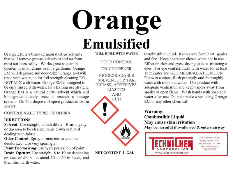 EMULSIONADO DE NARANJA, Disolvente Cítrico