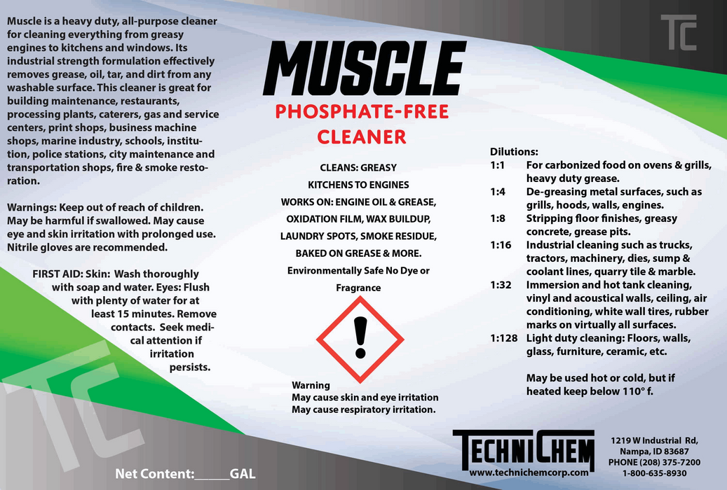 MUSCLE, Phosphate-Free, Heavy-Duty Cleaner