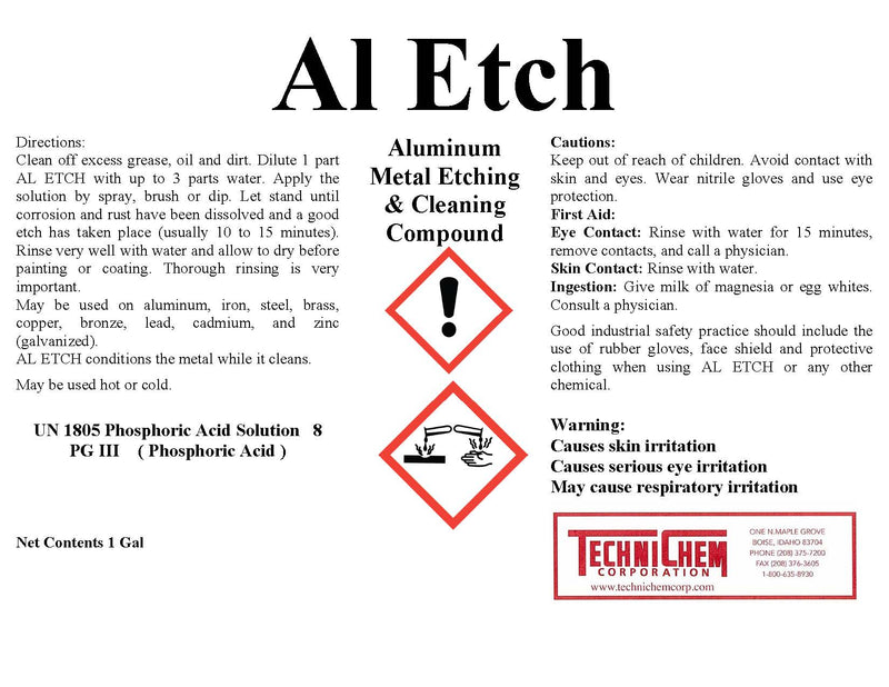 AL ETCH, grabador de aluminio