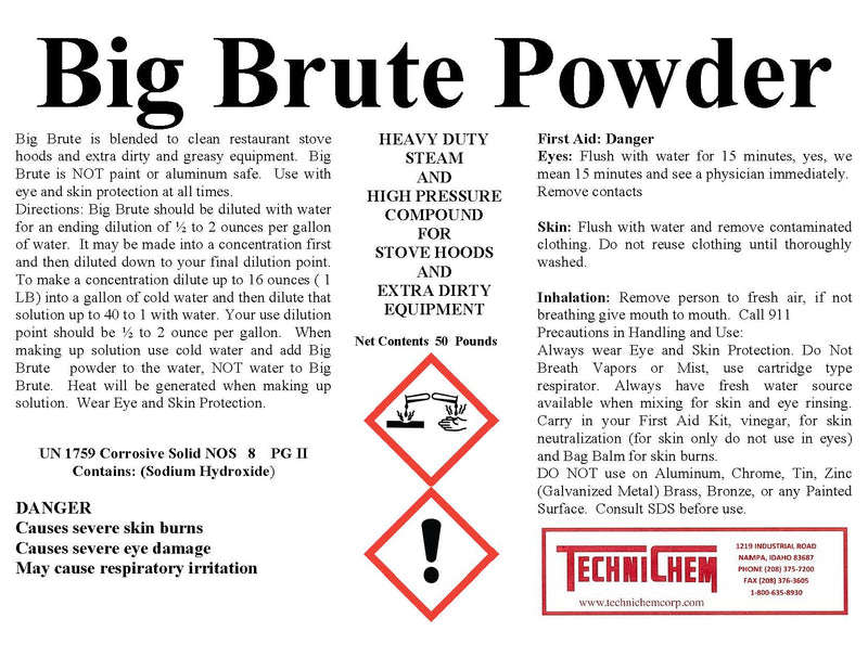BIG BRUTE POWDER, Limpiador de Cofres