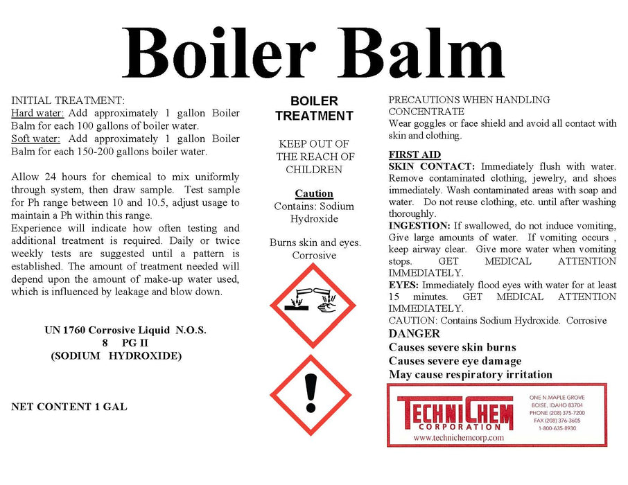 BOILER BALM, Tratamiento Calderas