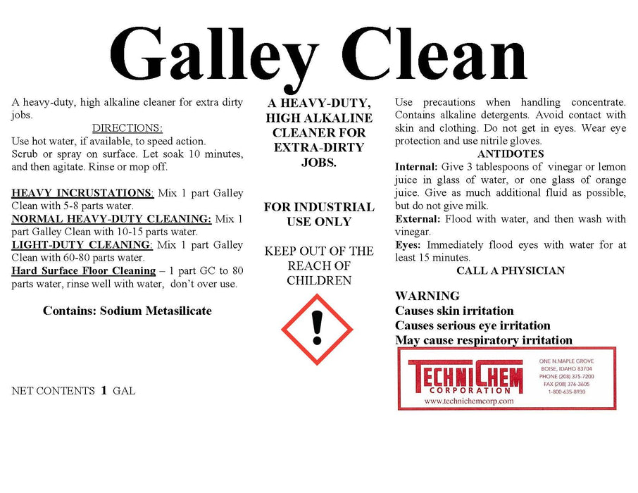 GALLEY CLEAN, Floor Degreaser Cleaner