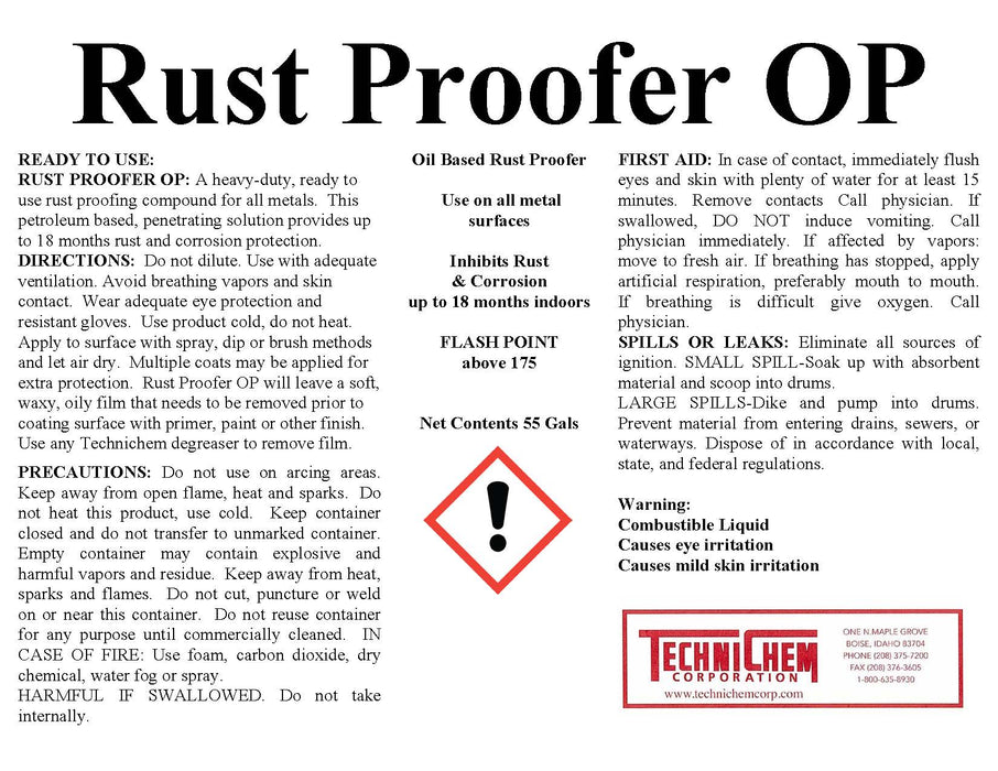RUST PROOFER OP — TECHNICHEM